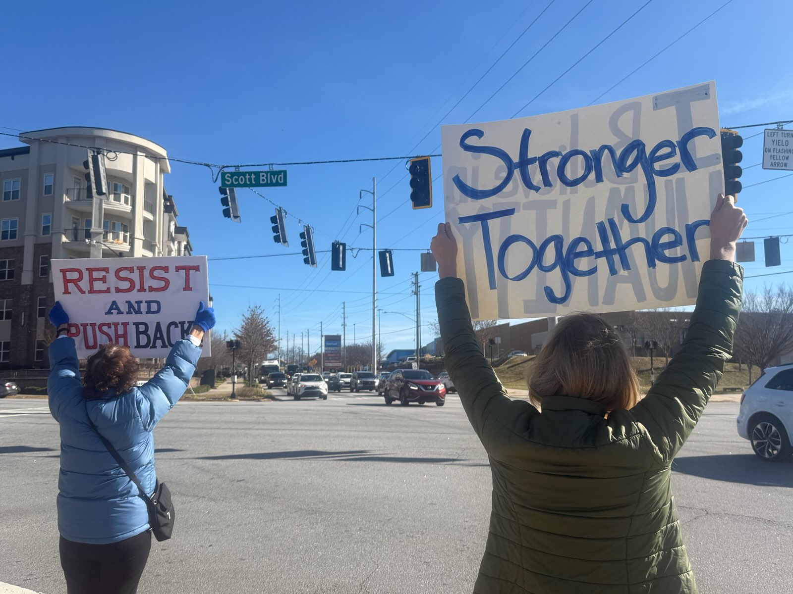 Protestors call for a "Free America" amid nationwide walkouts